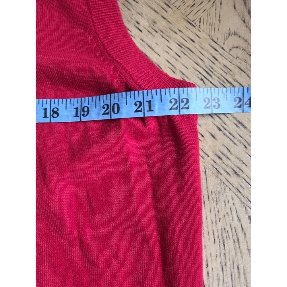 Chaps Sweater Vest Mens Lg Red Sleeveless Cotton Pullover 1/4 Zip Mock Neck NWT